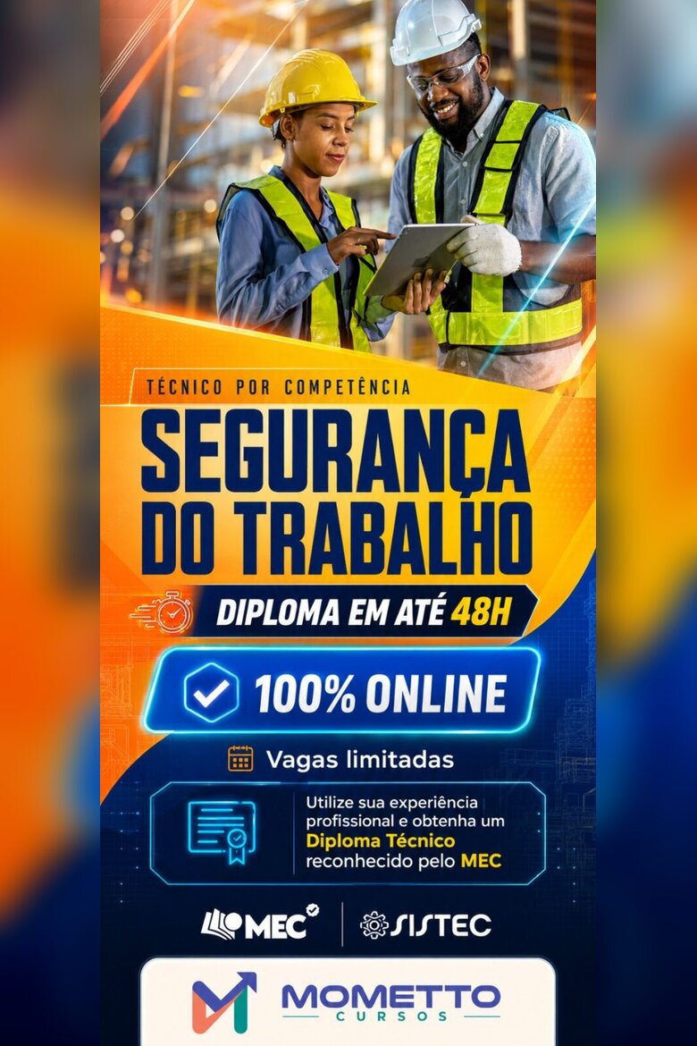 Curso Técnico em Segurança do Trabalho por Competência — Mometto Cursos, reconhecido pelo MEC e SISTEC
